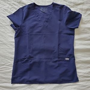 Figs Women's Navy Casma Three-Pocket Scrub Top (Medium)